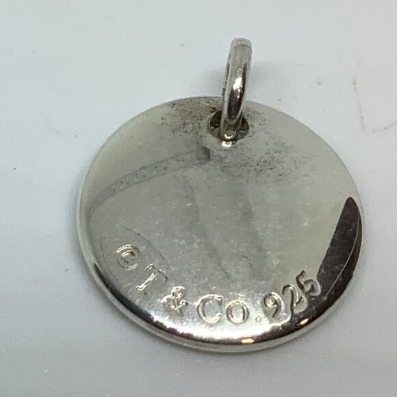 Tiffany Silver Letter C Alphabet Initial Round Circle Notes Charm Pendant - Picture 4 of 5